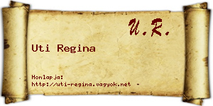 Uti Regina névjegykártya